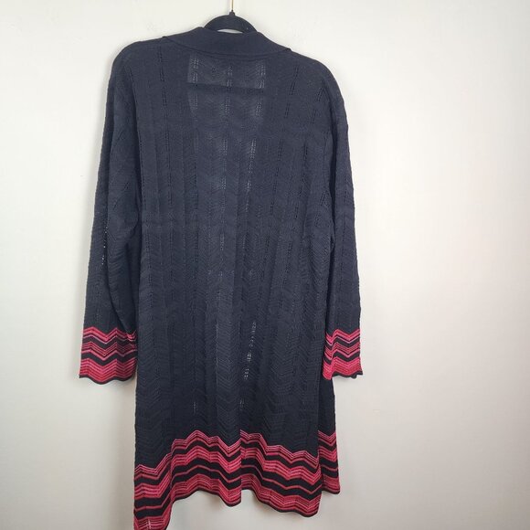 Exclusively Misook XL bundle open front cardigan Pink Black - Picture 14 of 14